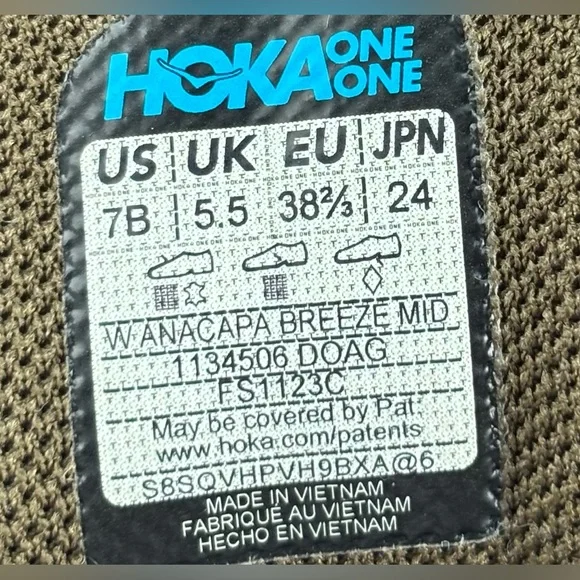 Hoka 🔥 Anacapa Breeze Mid Olive Green Hiking Boots 1134506 DOAG Size 7 7.5 8 - Picture 6 of 8